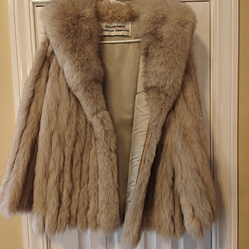 Vintage 80s | Saga Fox Genuine Blue Fox Fur Jacket | Goudchaux Maison Blanche
